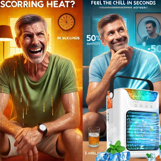 "PORTABLE Mini Air Cooler _ Fast Cooling in 30 seconds| rechargeable cooler